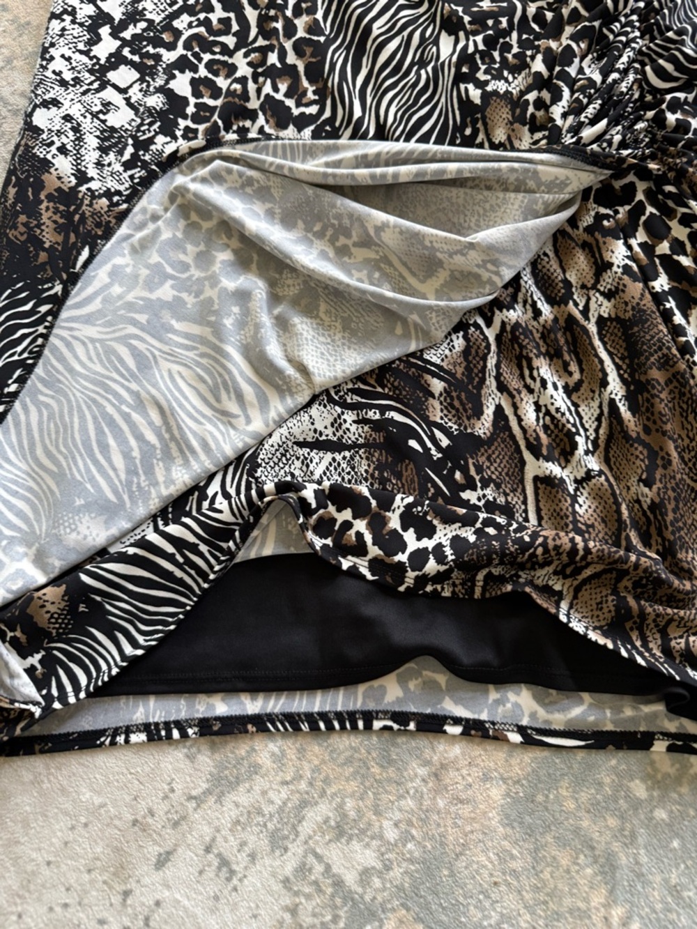 Alfani Sleeveless Mixed Animal Print Faux Wrap Dress, Size 18W - Picture 5 of 9